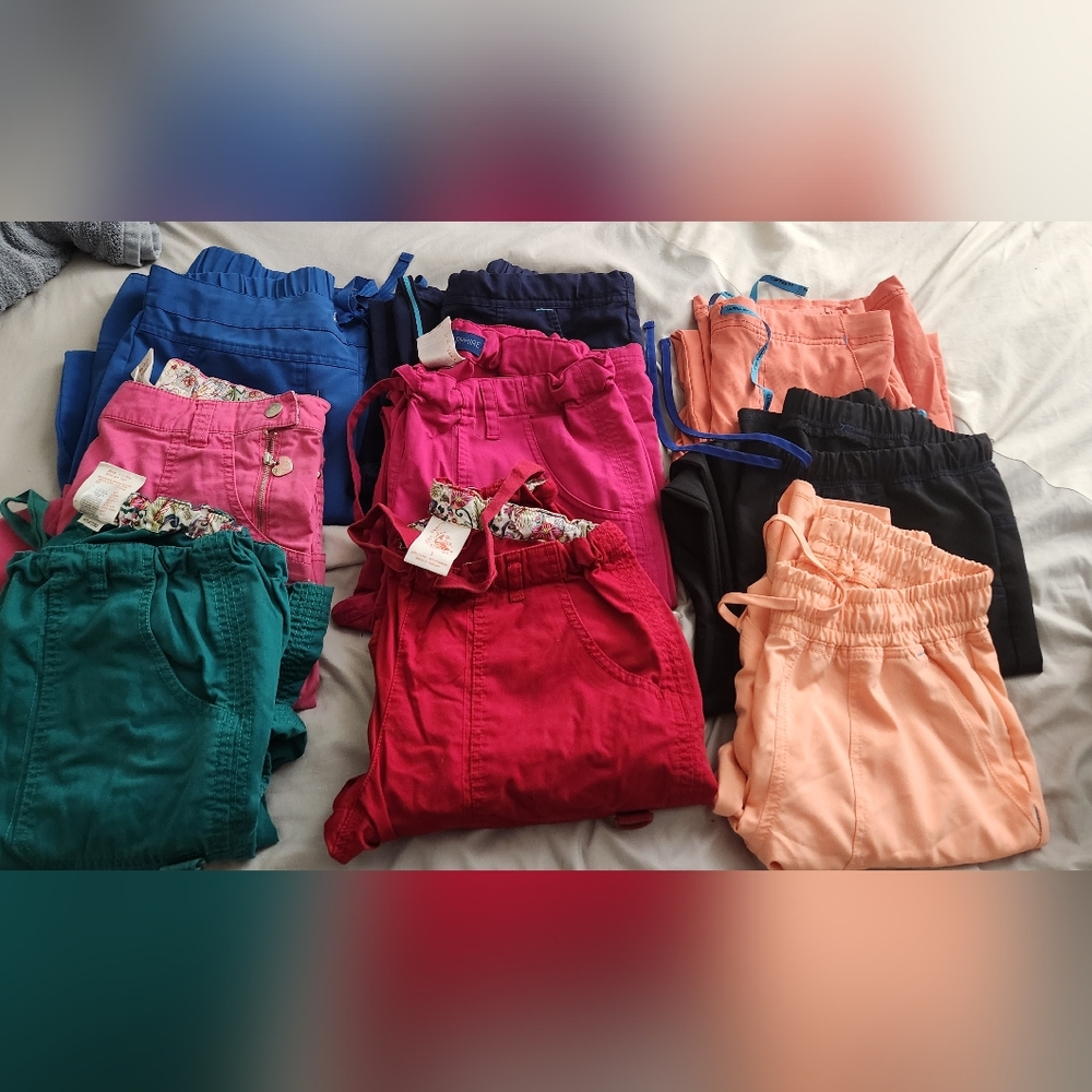 9 pairs of scrub bottoms
